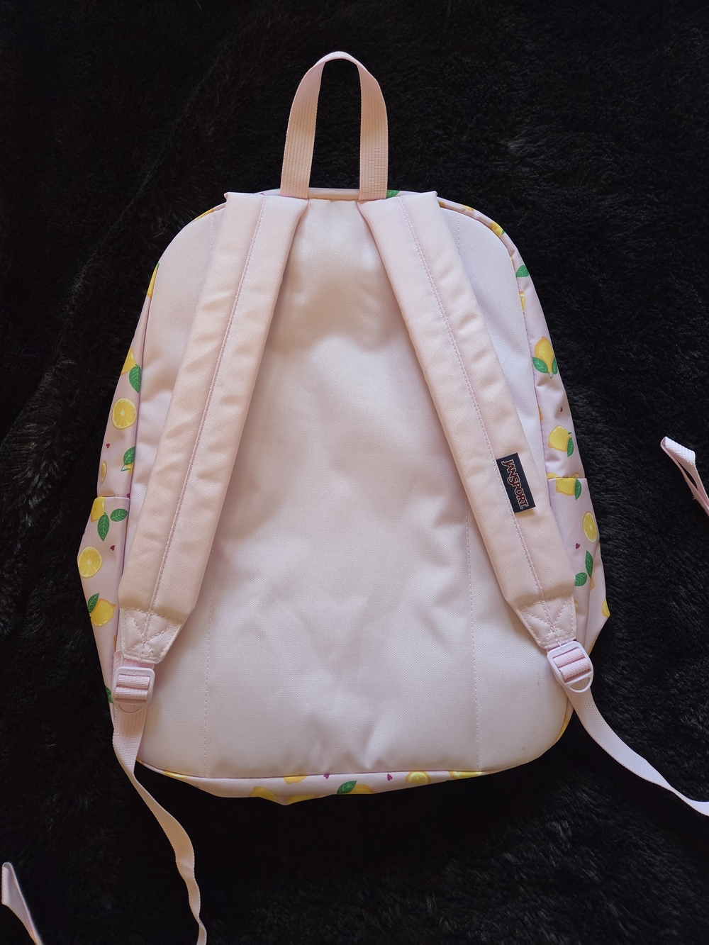 Jansport Pink Lemon Print Backpack - Picture 2 of 2